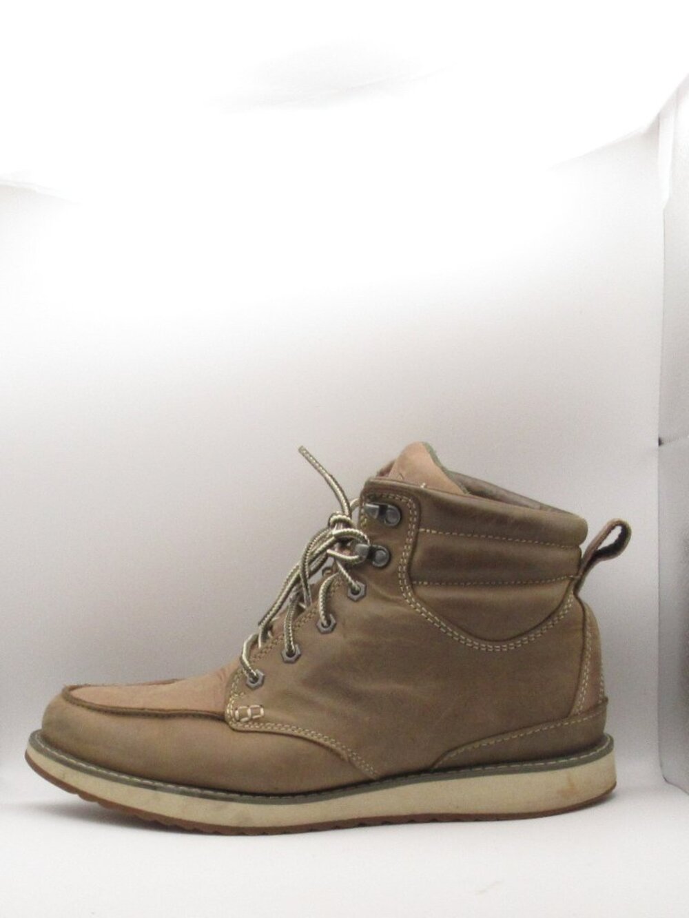 LL Bean Men's Brown Stonington Moc Toe Leather Boots, Size 11 Very Good Cond. - Picture 10 of 14